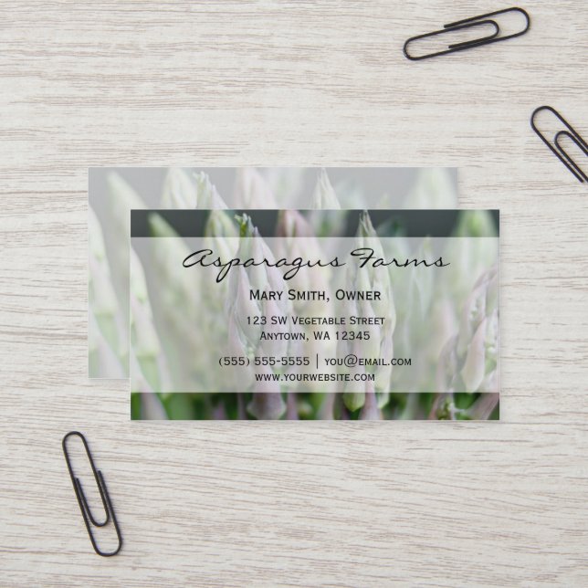 Fresh Asparagus Business Card (Front/Back In Situ)