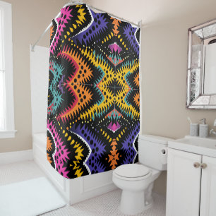 Fresh Asymmetrical Spikes and Arches bold colourfu Shower Curtain