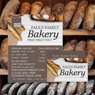 Fresh Baguette Collection, Bakers, Bakery Store Business Card