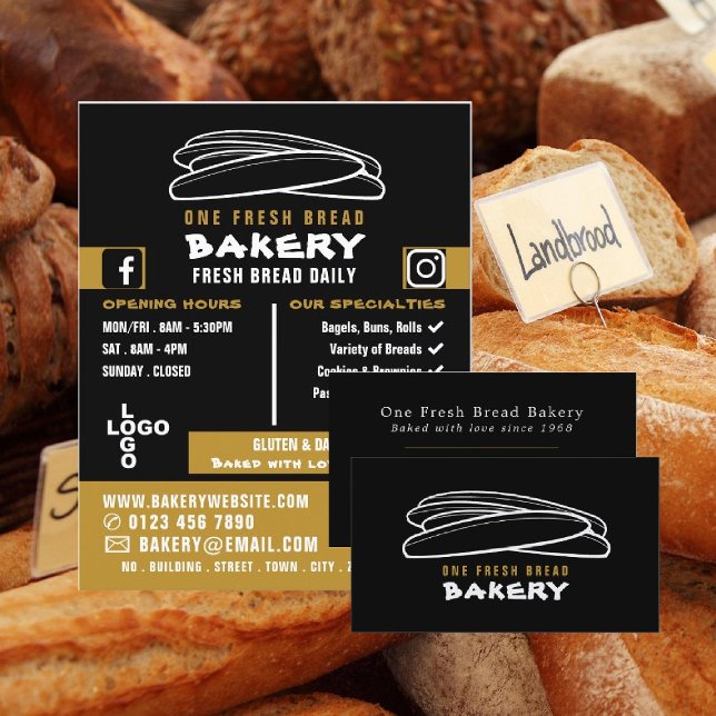 Fresh Baguettes, Bakers, Bakery Store Advert Flyer (Creator Uploaded)