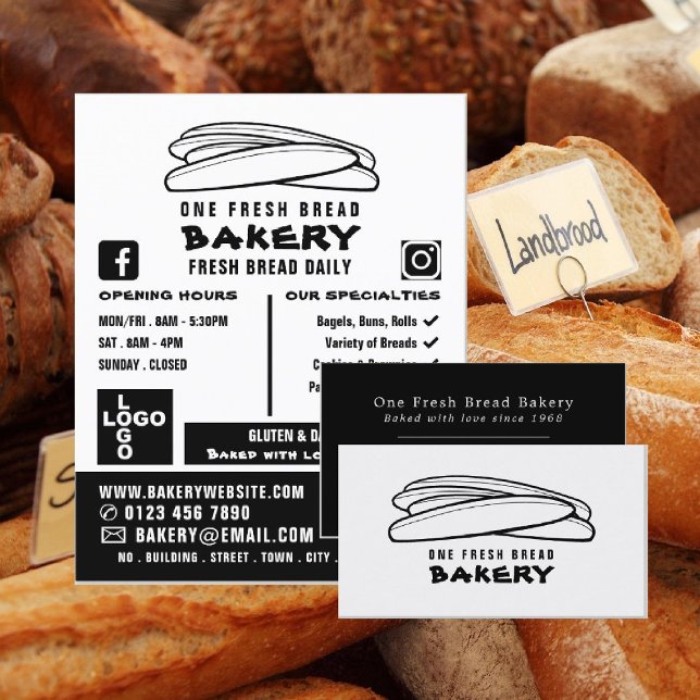 Fresh Baguettes, Bakers, Bakery Store Business Card (Creator Uploaded)