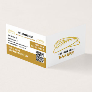 Fresh Baguettes, Bakers, Bakery Store Detailed Business Card