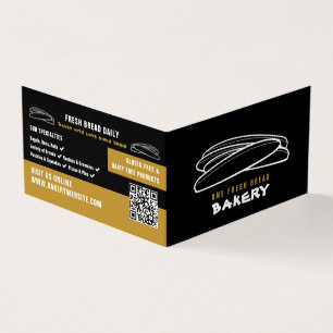 Fresh Baguettes, Bakers, Bakery Store Detailed Business Card