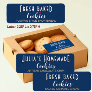 FRESH BAKED COOKIES with cookie name and heart Lab