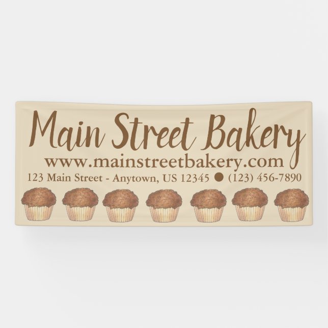 Fresh Baked Streusel Crumb Muffin Bake Sale Foodie Banner (Horizontal)