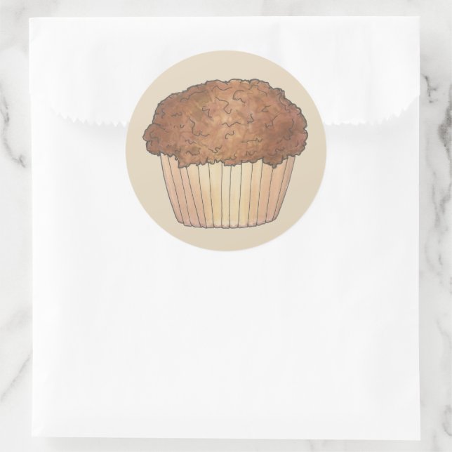 Fresh Baked Streusel Crumb Muffin Bake Sale Foodie Classic Round Sticker (Bag)