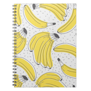 Fresh bananas hand drawn background. Doodle wallpa Notebook