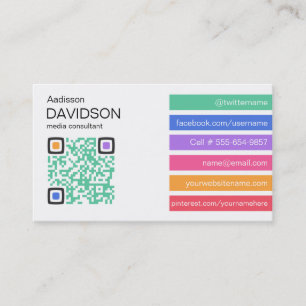 Fresh Bar QR CODE Social Media Business Card