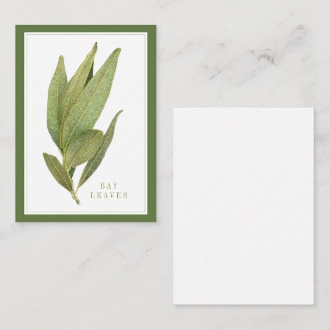 FRESH BAY LEAVES 3.5x2.5 Flat Card / Green (Front/Back)