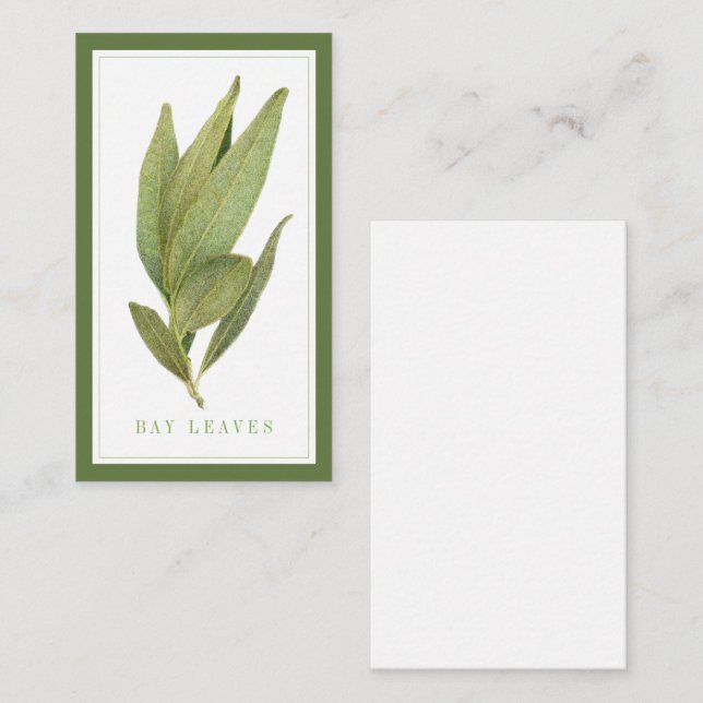FRESH BAY LEAVES 3.5x2 Flat Card / Green (Front/Back)