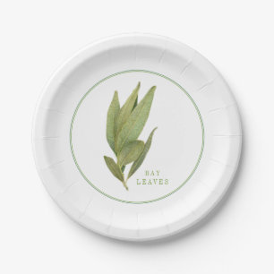 FRESH BAY LEAVES 7" Round Paper Plates