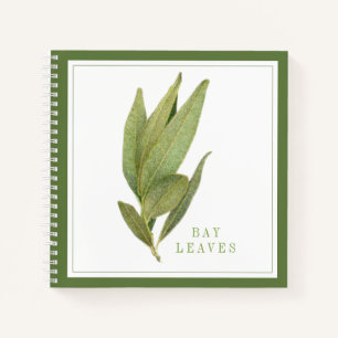 FRESH BAY LEAVES 8.5x8.5 Spiral Notebook - Green