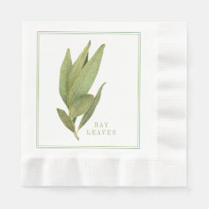 FRESH BAY LEAVES Coined Luncheon Paper Napkins