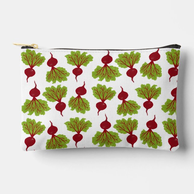 Fresh Beet Collection White Accessory Pouch (Front)
