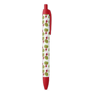 Fresh Beet Collection White Black Ink Pen
