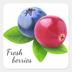 Fresh berries square sticker