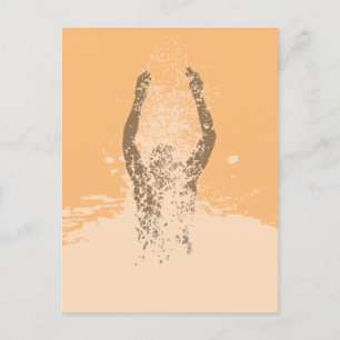 Fresh Black and White Grunge Man Water Sprinkle Postcard