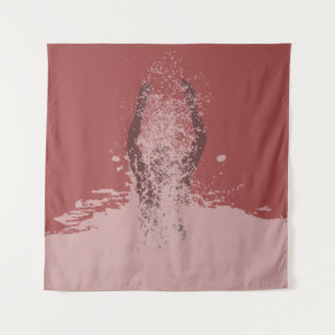 Fresh Black and White Grunge Man Water Sprinkle Tapestry