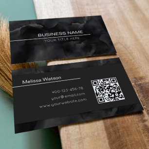 Fresh black watercolor masculine  business card
