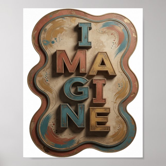 Fresh Blue IMAGINE Wearable Art Poster (Front)