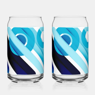 Fresh Blue Moden Style Set Can Glass