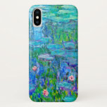 Fresh Blue Water Lily Pond Monet Fine Art Case-Mate iPhone Case<br><div class="desc">Water Lilies was painted by French Impressionism artist,  Claude Monet,  c. 1914. This is one of many versions of his garden water lily pond in Giverny,  France. This design shows the water lily blooms on the flower pads among the reflections of the grass growing in the pond.</div>