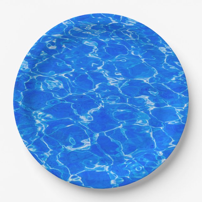 Fresh Blue Water Paper Plate (Front)