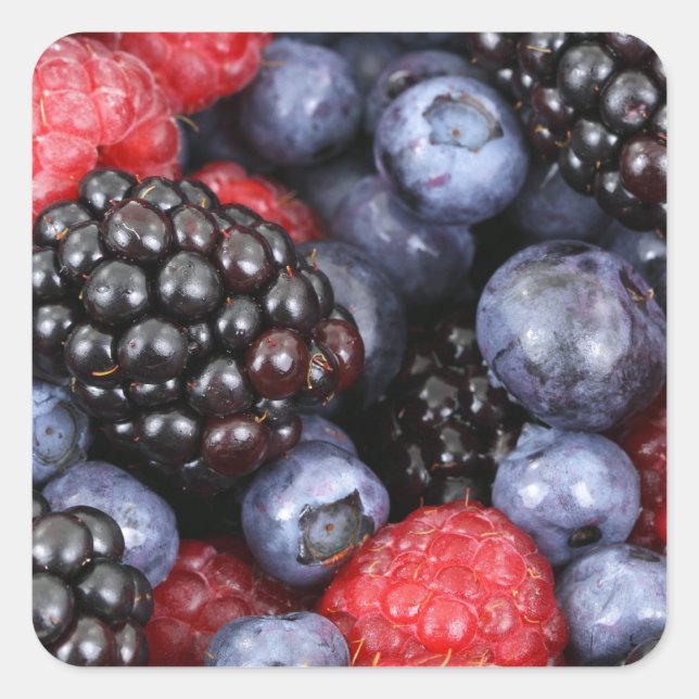 Fresh Blueberries, Blackberries, Raspberries  Square Sticker (Front)