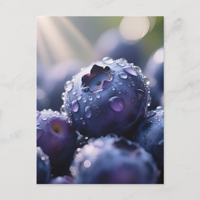Fresh Blueberries Close Up Postcard (Front)