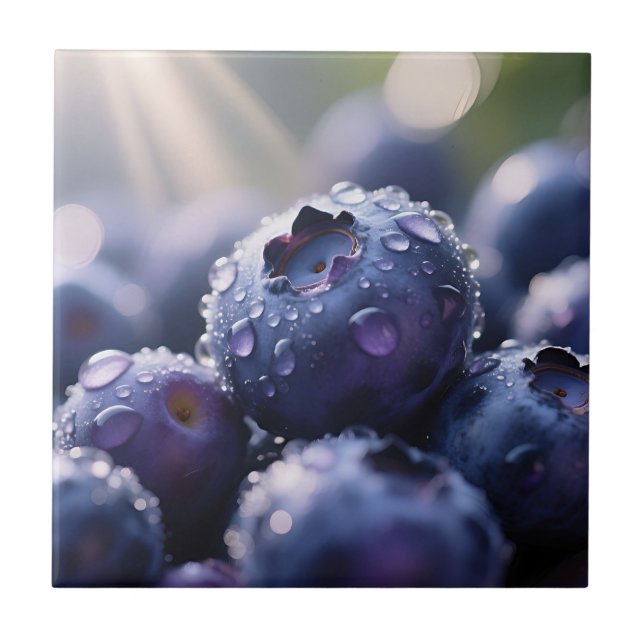Fresh Blueberries Close Up Tile (Front)