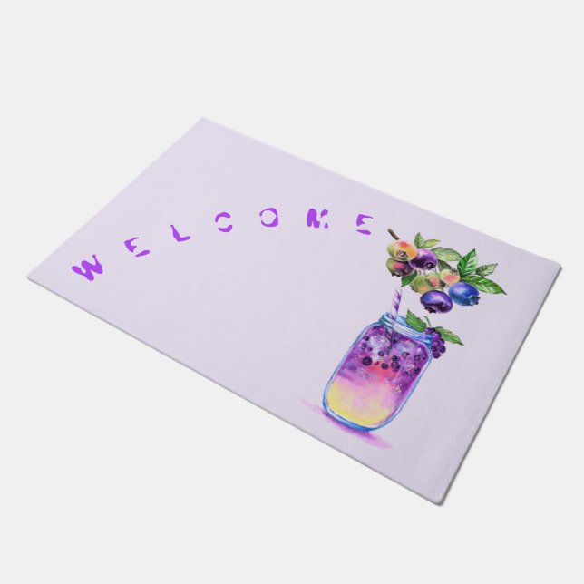 Fresh Blueberry Drink Doormat (Angled)