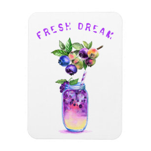Fresh Blueberry Drink Magnet Gift - Custom Text