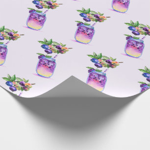 Fresh Blueberry Drink Wrapping Paper