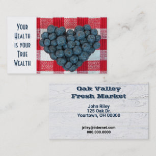 Fresh Blueberry Heart Business Card