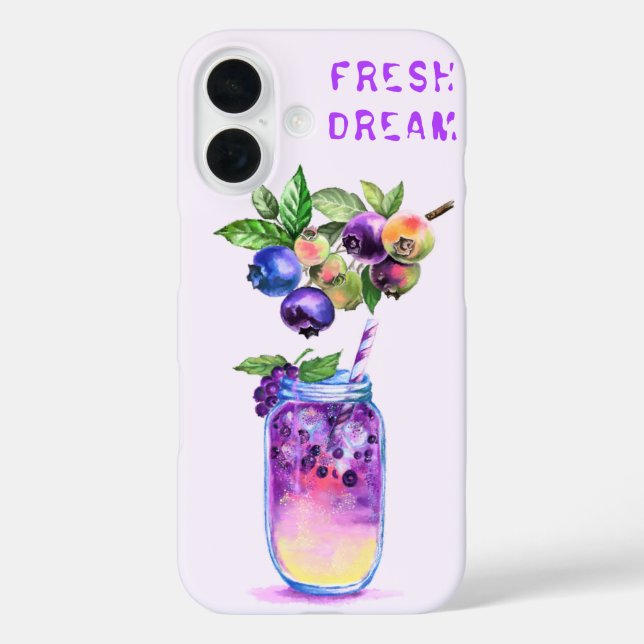 Fresh Blueberry Juice Cool Drink - Summer Cocktail Case-Mate iPhone Case (Back)