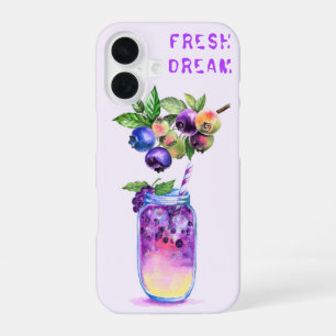 Fresh Blueberry Juice Cool Drink - Summer Cocktail iPhone 16 Case