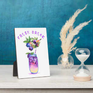Fresh Blueberry Juice Cool Drink - Summer Cocktail Plaque
