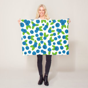 Fresh Blueberry Pattern Fleece Blanket