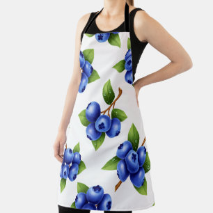 Fresh Blueberry Seamless Pattern Apron