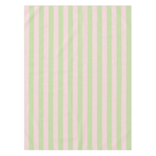 Fresh Boho Pink & Green Stripes Spring & Summer  Tablecloth