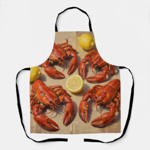 Fresh Boiled Lobster Lemon Newspaper Feast Apron