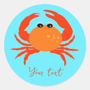 Fresh bold simple clean crab custom beach  classic round sticker