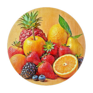 Fresh Bounty: Vibrant Fruit Harvest Design  Cutting Board