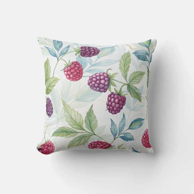 Fresh Boysenberry Design Accent Throw Pillow (Front)