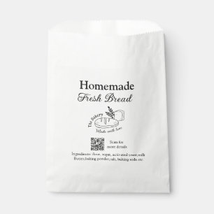 Fresh bread bakery add name ingredients Q r code h Favour Bags