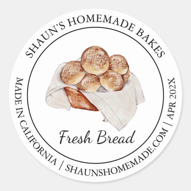 Fresh Bread Baking Modern label (Front)