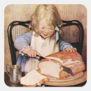 Fresh Bread by Jessie Willcox Smith Square Sticker