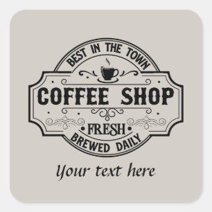Fresh brewed coffee customisable  square sticker