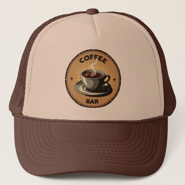Fresh brewed coffee vintage Trucker Hat  (Front)