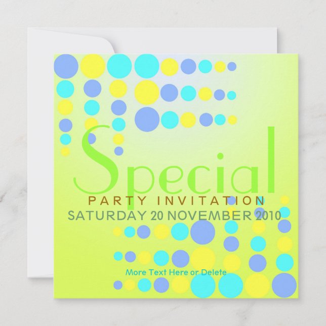 Fresh Bubbles Party / Special Invitation (Front)